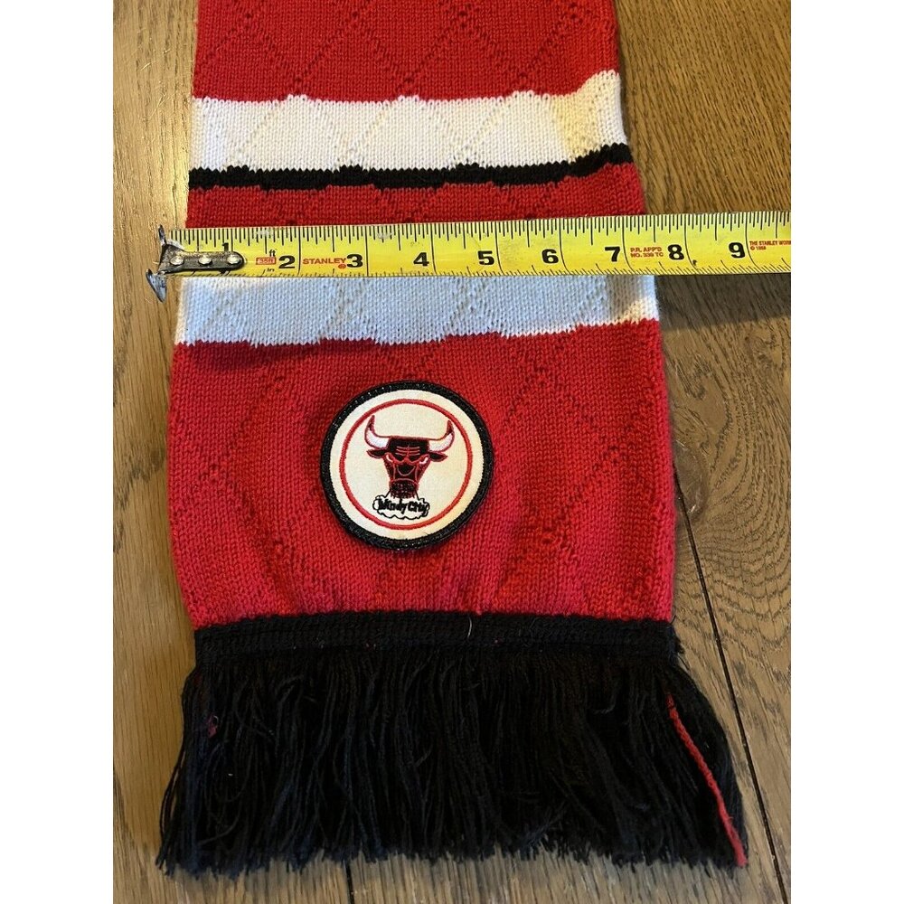 Chicago Bulls Mitchell & Ness Men’s Scarf Windy City 64x8 Athletic Preppy Active - Picture 5 of 9